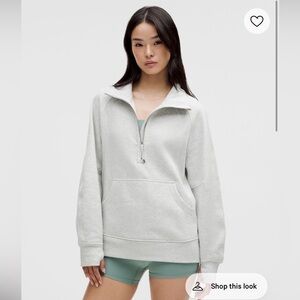 lululemon Heather Grey Scuba Oversized Funnel-Neck Half Zip (long)